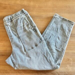 Madewell Pull-On Relaxed Denim Jeans Utility Elastic Waist Light Wash, Size M